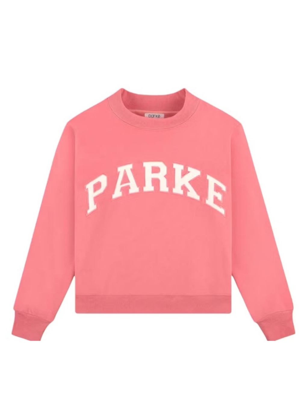 PARKE Valentine’s Day Varsity Mockneck Bubblegum Pink and White XXL
